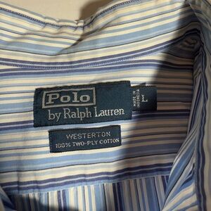 Polo by Ralph Lauren Blue and White Striped Polo Shirt